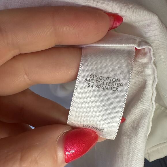 J. Jill White Button Down Tunic Top with Side Buttons and Pleats Size 4X - Picture 5 of 8